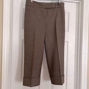 Cropped below pants with cuffed hem, size 4